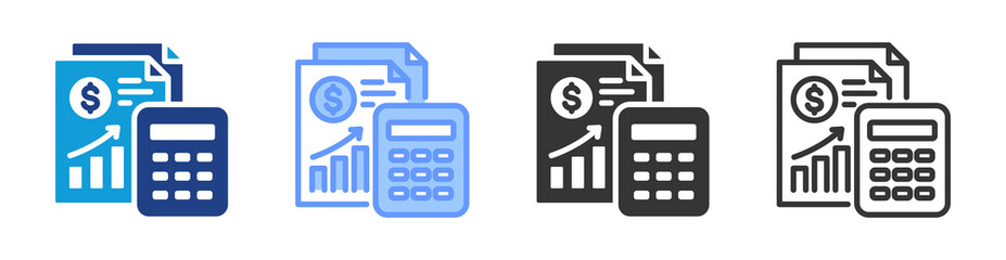 Poster - Financial Statement icon set multiple style collection