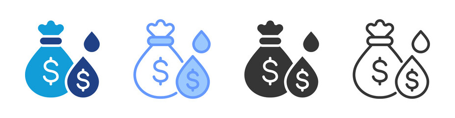 Poster - Liquidity icon set multiple style collection
