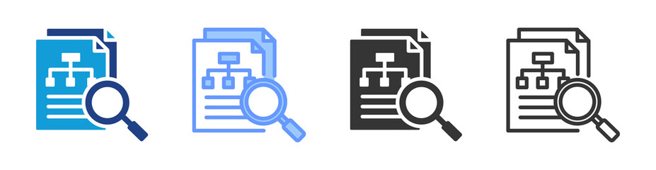 Aufkleber - Scenario Analysis icon set multiple style collection
