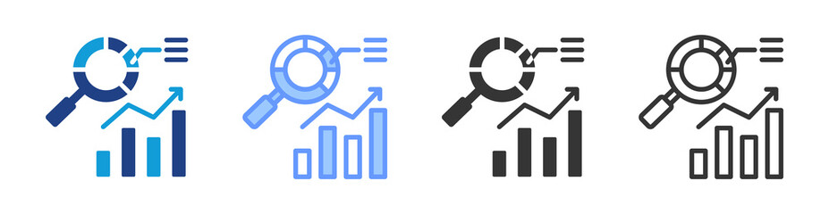 Aufkleber - Trend Analysis icon set multiple style collection