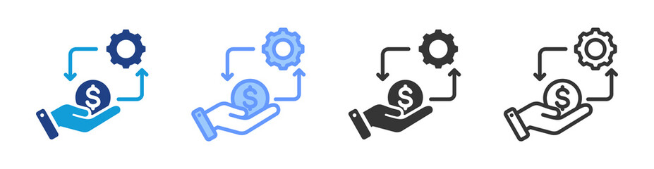 Poster - Working Capital icon set multiple style collection