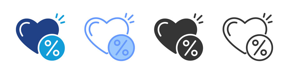 Poster - Interest Rate icon set multiple style collection