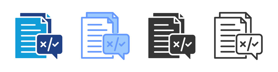 Fototapete - Proofreading icon set multiple style collection