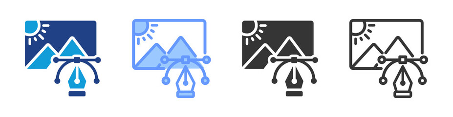 Poster - Graphic Design icon set multiple style collection
