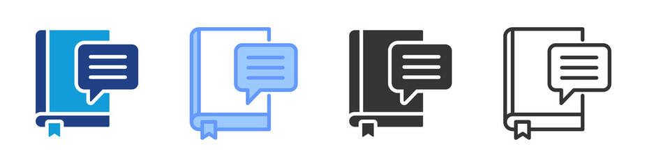 Poster - Book Review icon set multiple style collection