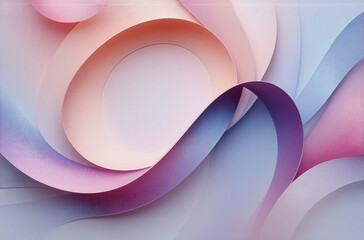 Aufkleber - Gentle pastel waves flow smoothly, creating an abstract background. Soft pink, blue, and purple hues blend in a calming, elegant design.