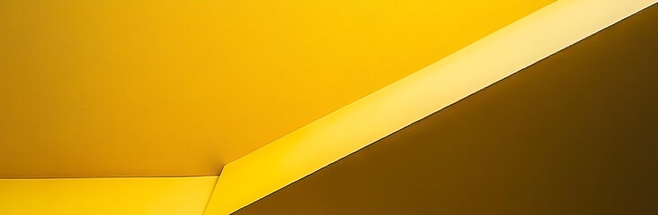 Aufkleber - Minimalist yellow background with a large, diagonal geometric shape, emphasizing simplicity and elegance for design projects
