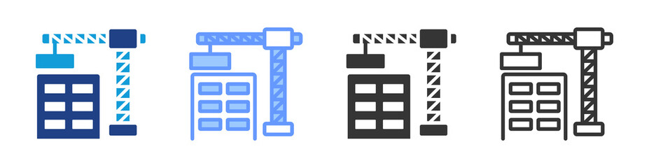 Poster - Construction icon set multiple style collection
