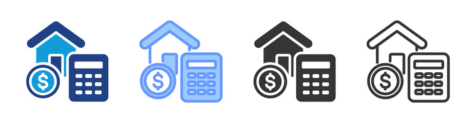 Poster - Cost Estimate icon set multiple style collection