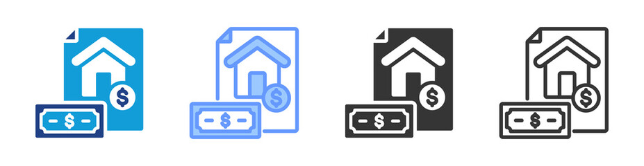 Poster - Budget icon set multiple style collection