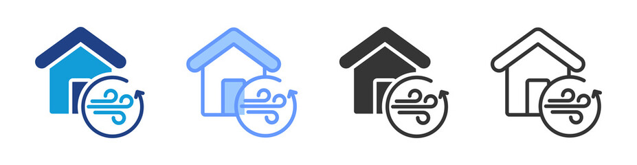 Poster - Ventilation icon set multiple style collection