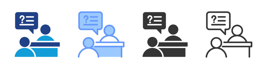 Poster - Interview icon set multiple style collection