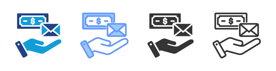 Poster - Salary icon set multiple style collection
