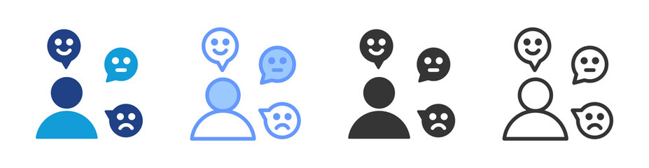 Poster - Behavioral icon set multiple style collection