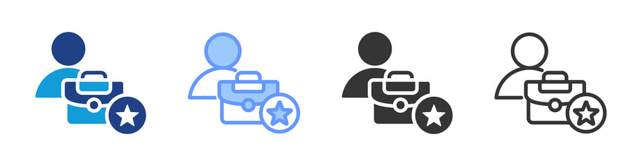 Poster - Job Tittle icon set multiple style collection