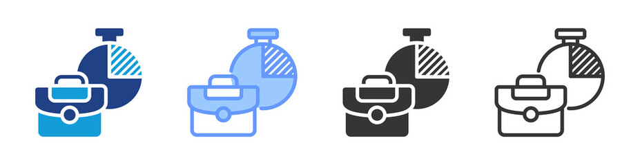 Poster - Part Time icon set multiple style collection