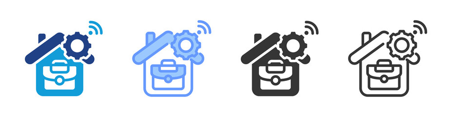 Poster - Remote Work icon set multiple style collection