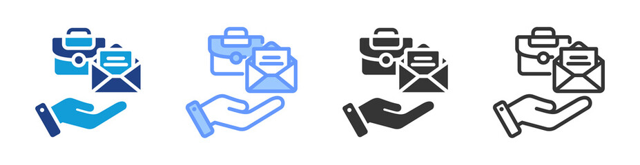 Poster - Job Offer icon set multiple style collection