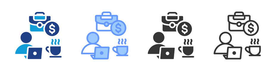 Poster - Freelance icon set multiple style collection