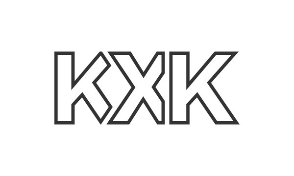 KXK logo design template with strong and modern bold text. Initial based vector logotype featuring simple and minimal typography. Trendy company identity.