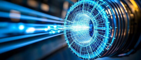 Poster - High-Tech Device Emitting Blue Light