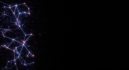 Poster - Abstract Cosmic Constellation Network: Glowing Stellar Connections in Dark Space