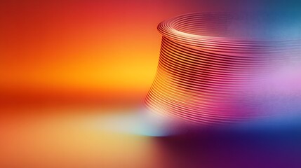 Poster - Abstract Curved Lines on Gradient Background
