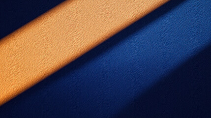 Poster - A blue and orange striped carpet with a shadow on it.