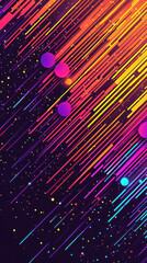 Poster - A colorful, abstract image with a purple stripe and a yellow stripe. The purple stripe is on the left side of the image and the yellow stripe is on the right side. The image has a lot of dots