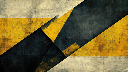 Poster - A black and yellow striped sign with a black and yellow triangle. The sign is faded and worn, giving it a sense of age and history. The stripes and triangle create a sense of movement and energy