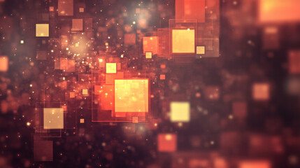 Poster - A colorful background with many squares of different colors. The squares are arranged in a way that creates a sense of movement and energy. Scene is vibrant and dynamic
