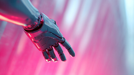 Poster - Robot hand futuristic ai artificial intelligence technology automation machine learning concept design