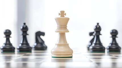 Aufkleber - A chessboard with chess pieces symbolizing the strategic competition and decision making in the business world