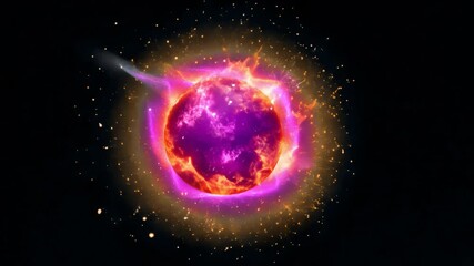 Wall Mural - vibrant cosmic explosion in space animated overlay, transparent 4k video, alpha channel, prores 4444