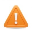 © Ai Images Stock - Orange warning sign with exclamation mark isolated on white background