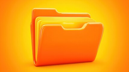 Poster - File folder transforming into a flight platform against a yellow background creating a whimsical and artistic scene