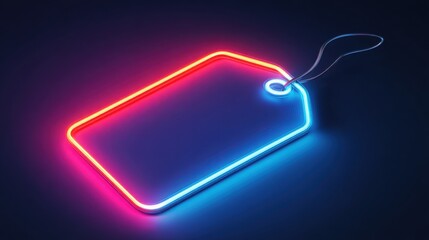 Poster - Bright neon sign displaying bold text on a dark background for eye-catching visual appeal in urban settings