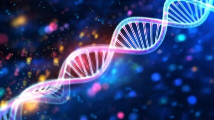 Poster - Colorful DNA Helix on a Vibrant Abstract Background