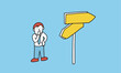 © turn_around_around - 進路・選択肢を迷うビジネスマンのイラスト