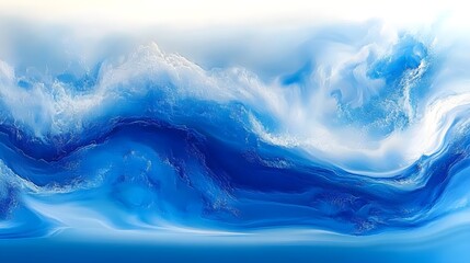 Aufkleber - Dynamic abstract waves ocean realm digital art surreal environment aerial perspective chaos concept