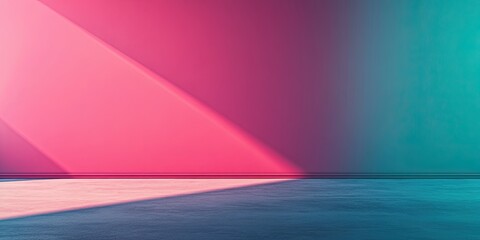 Poster - Pink and Teal Wall Room with Light and Shadow