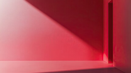 Poster - Red Room Interior with Light and Shadow