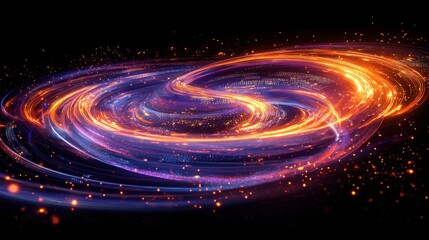 Poster - a vibrant swirl of colors and light, creating a mesmerizing cosmic effect against a dark background.