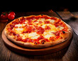 © Artist You - Authentic Neapolitan Pizza with Fresh Basil and Charred Crust, Pizza Napolitana Auténtica con Albahaca Fresca y Corteza Tostada, Generated Image