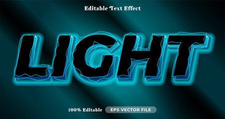 Poster - light 3d logo template editable text effect style