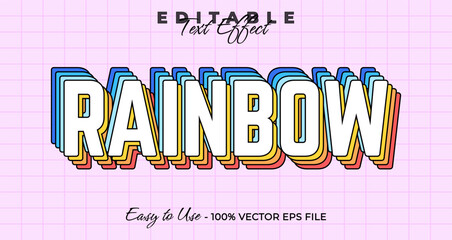 Poster - rainbow 3d logo template editable text effect style
