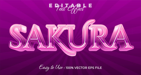 Poster - Sakura 3d logo template editable text effect style
