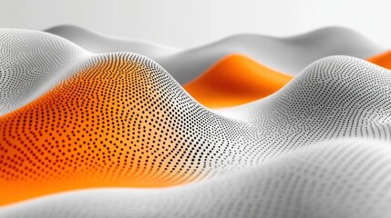 Poster - a mesmerizing abstract design featuring smooth, wave-like patterns in white and vibrant orange, crea