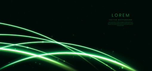Wall Mural - green elegant background wiht green light neon.