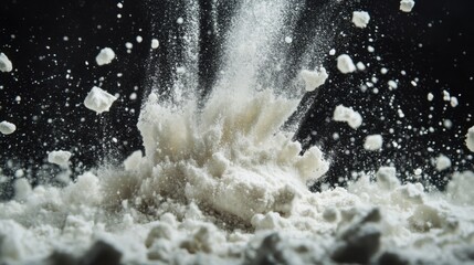 Poster - A dramatic burst of white powder explodes against a dark background, creating a textured, dynamic visual effect.